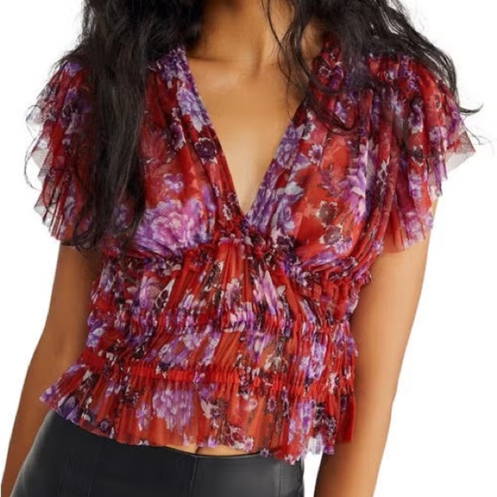 Free People Making Me Smile Flutter Top